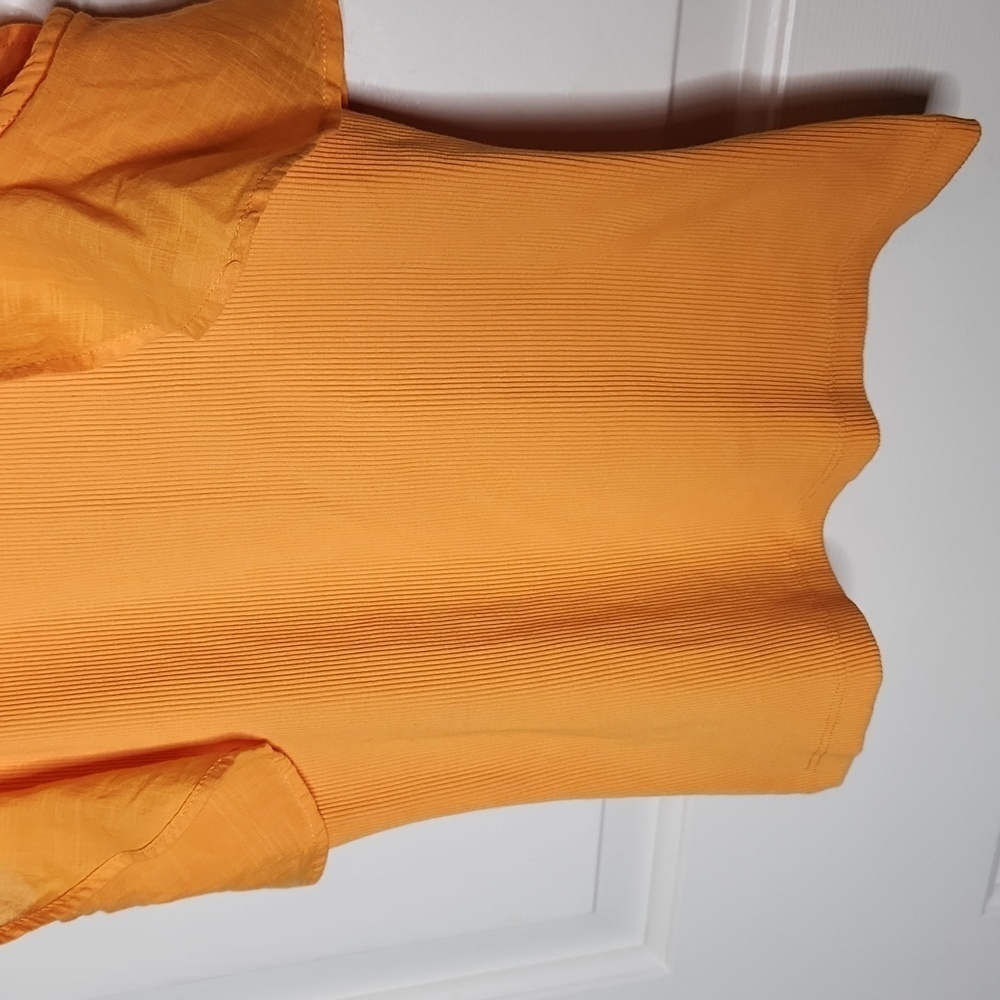 Maeve Anthropologie Orange Ruffled Rib Halter Tank Top Size XS NWT - Picture 3 of 13